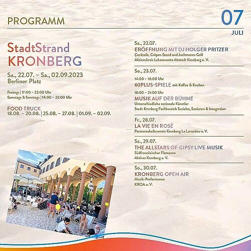 "Regen ist nur flüssiger Sonnenschein"

Auch an diesem Wochenende haben wir am StadtStrand ein wunderbares Programm für...