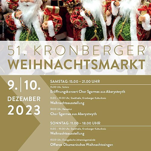 HO HO HO
Weihnachtsmarkt Kronberg 

9.12.2023 und 10.12.2023
Altstadt Kronberg, Stadthalle und Burg Kronberg 
...